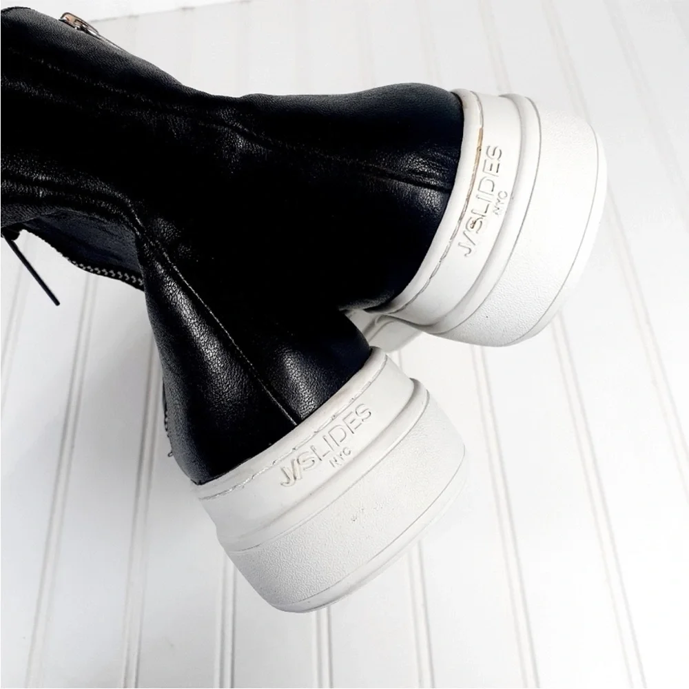 NWOB • J/SLIDES “Tina” Leather Waterproof Platform Sneaker Bootie • Women’s 7.5